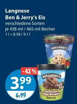 V Markt Langnese ben & jerry's eis Angebot
