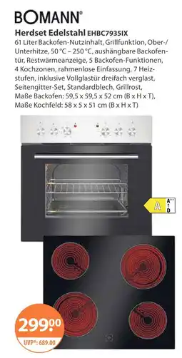 V Markt Bomann herdset edelstahl ehbc7935ix Angebot