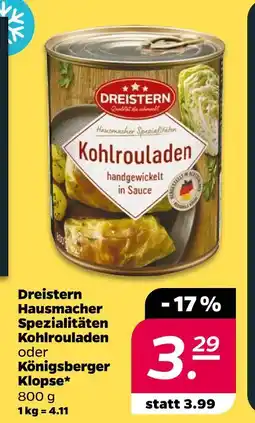 NETTO Dreistern kohlrouladen oder klopse Angebot