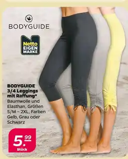 NETTO Bodyguide 3/4 leggings mit raffung gelb Angebot