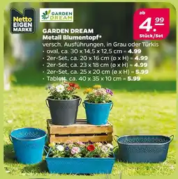 NETTO Netto eigenmarke garden dream metall blumentopf oval Angebot