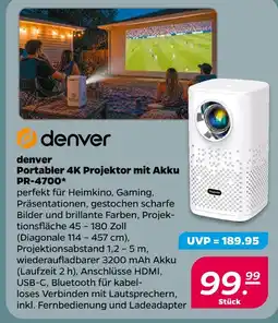 NETTO Denver portabler 4k projektor mit akku pr-4700 Angebot