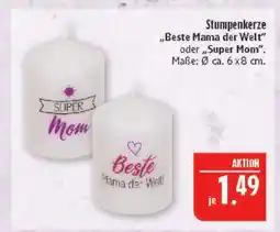 Marktkauf Stumpenkerze beste mama der welt Angebot