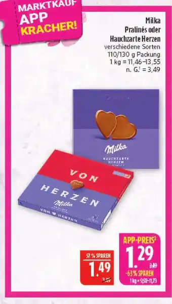 Marktkauf Milka pralinés Angebot