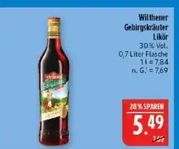 Marktkauf Wilthener gebirgskräuter likör Angebot