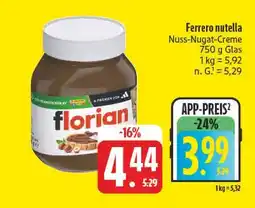 E-Center Ferrero nutella Angebot