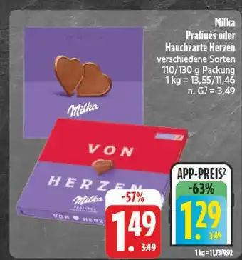 E-Center Milka pralinés Angebot