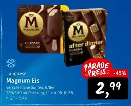 KONSUM Langnese magnum eis classic Angebot
