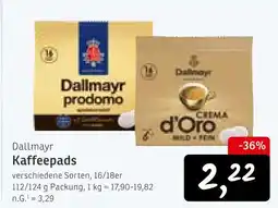 KONSUM Dallmayr prodomo kaffeepads Angebot