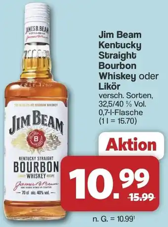 Famila Nord West Jim Beam Kentucky Straight Bourbon Whiskey oder Likör Angebot