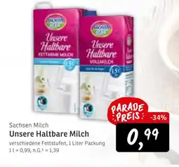 KONSUM Sachsen milch unsere haltbare milch fettarme milch Angebot