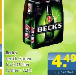 Getränke Arena Beck's Angebot