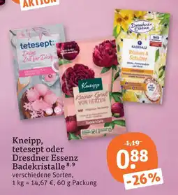 tegut Kneipp kneipp, tetesept oder dresdner essenz badekristalle Angebot