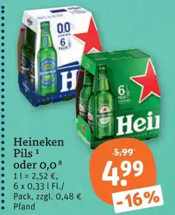 tegut Heineken pils oder 0,0 Angebot