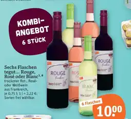 tegut Tegut... sechs flaschen rouge, rose oder blanc Angebot
