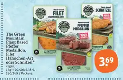 tegut The green mountain plant based pfeffer medaillon, filet hähnchen-art oder schnitzel Angebot