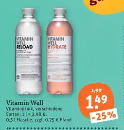 tegut Vitamin well vitamindrink Angebot