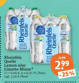 tegut Rheinfels quelle lemon oder limette-minze Angebot