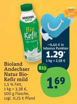 tegut Andechser natur, bioland bio-kefir mild Angebot