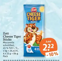 tegut Zott cheese tiger sticks Angebot