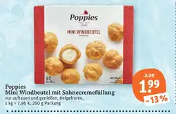 tegut Poppies mini windbeutel mit sahnecremefüllung Angebot