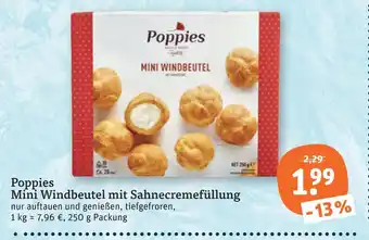 tegut Poppies mini windbeutel mit sahnecremefüllung Angebot