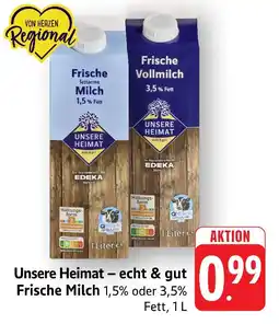 Edeka Unsere heimat frische fettarme milch Angebot