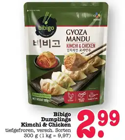 E-Center Bibigo dumplings kimchi & chicken Angebot