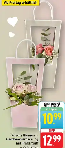 Edeka Frische blumen in geschenkverpackung mit trägergriff Angebot