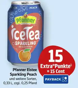 Edeka Pfanner eistee sparkling peach Angebot