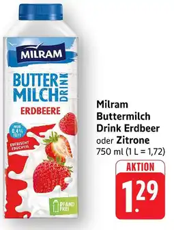 Edeka Milram buttermilch drink erdbeer Angebot