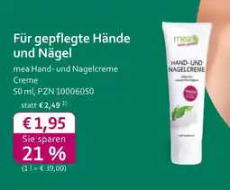 Mea Mea hand- und nagelcreme Angebot