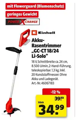 Hagebau Akku-rasentrimmer „gc-ct 18/24 li-solo“ Angebot