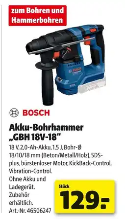 Hagebau Akku-bohrhammer „gbh 18v-18“ Angebot