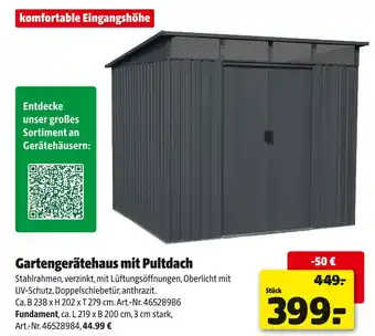 Hagebau Gartengerätehaus mit pultdach Angebot