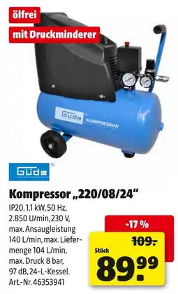 Hagebau Güde kompressor „220/08/24“ Angebot