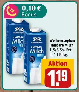 nahkauf Weihenstephan haltbare milch 1,5/3,5% fett Angebot