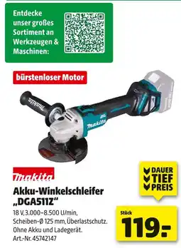 Hagebau Makita akku-winkelschleifer „dga511z“ Angebot