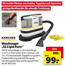 Hagebau Kärcher waschsauger „se 2 spot pure+“ Angebot