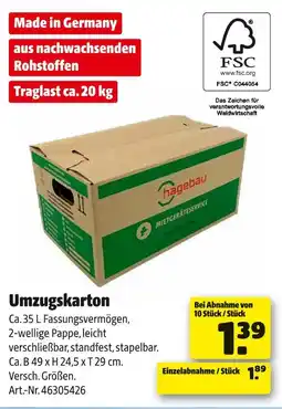 Hagebau Umzugskarton Angebot