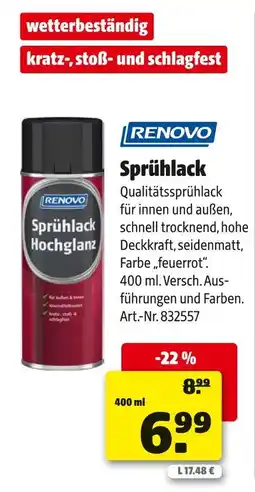 Hagebau Renovo sprühlack Angebot