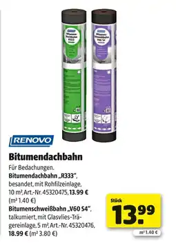Hagebau Renovo bitumendachbahn „r333“ Angebot