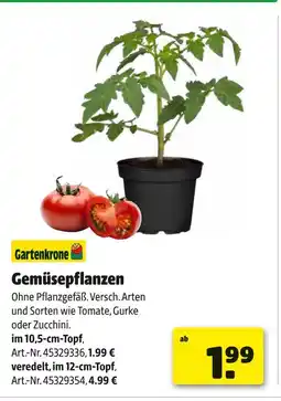 Hagebau Gartencrone gemüsepflanzen Angebot