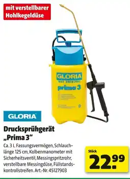 Hagebau Gloria drucksprühgerät „prima 3“ Angebot