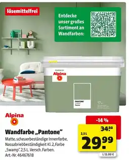 Hagebau Alpina wandfarbe pantone Angebot