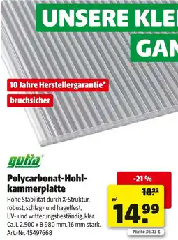 Hagebau Polycarbonat-hohl-kammerplatte Angebot