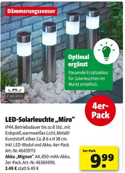 Hagebau Casaya led-solarleuchte „miro“ Angebot