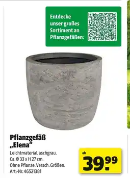 Hagebau Pflanzgefäß „elena“ Angebot