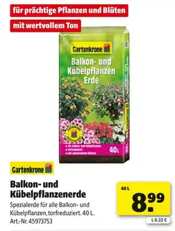 Hagebau Gartenkrone balkon- und kübelpflanzenerde Angebot