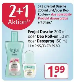 Rossmann Fenjal creme dusche oder deo roll-on oder deospray Angebot